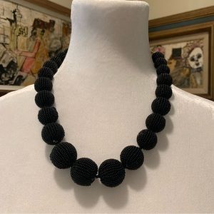 JCrew Factory beaded orb statement necklace in black — never been worn